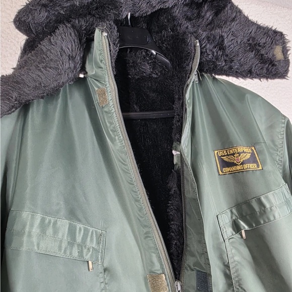 USS Enterprise Insulated Overalls Coveralls Mens 2XL Hooded Insulated Quilted - Picture 14 of 16